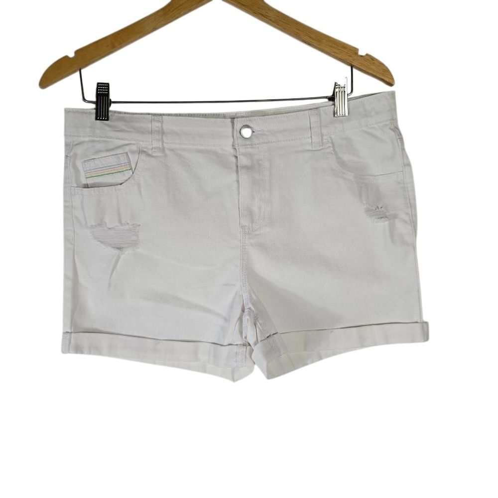 Wonder Nation White Denim Shorts Size 16 PlusDistressed